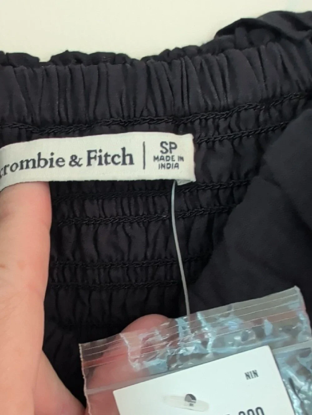 NWT Abercrombie & Fitch Black Ruffle-Trim Maxi Dress Petite Small